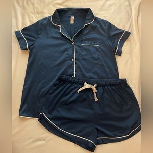 Silk Blue Pajama Set- Target “stars above” size S